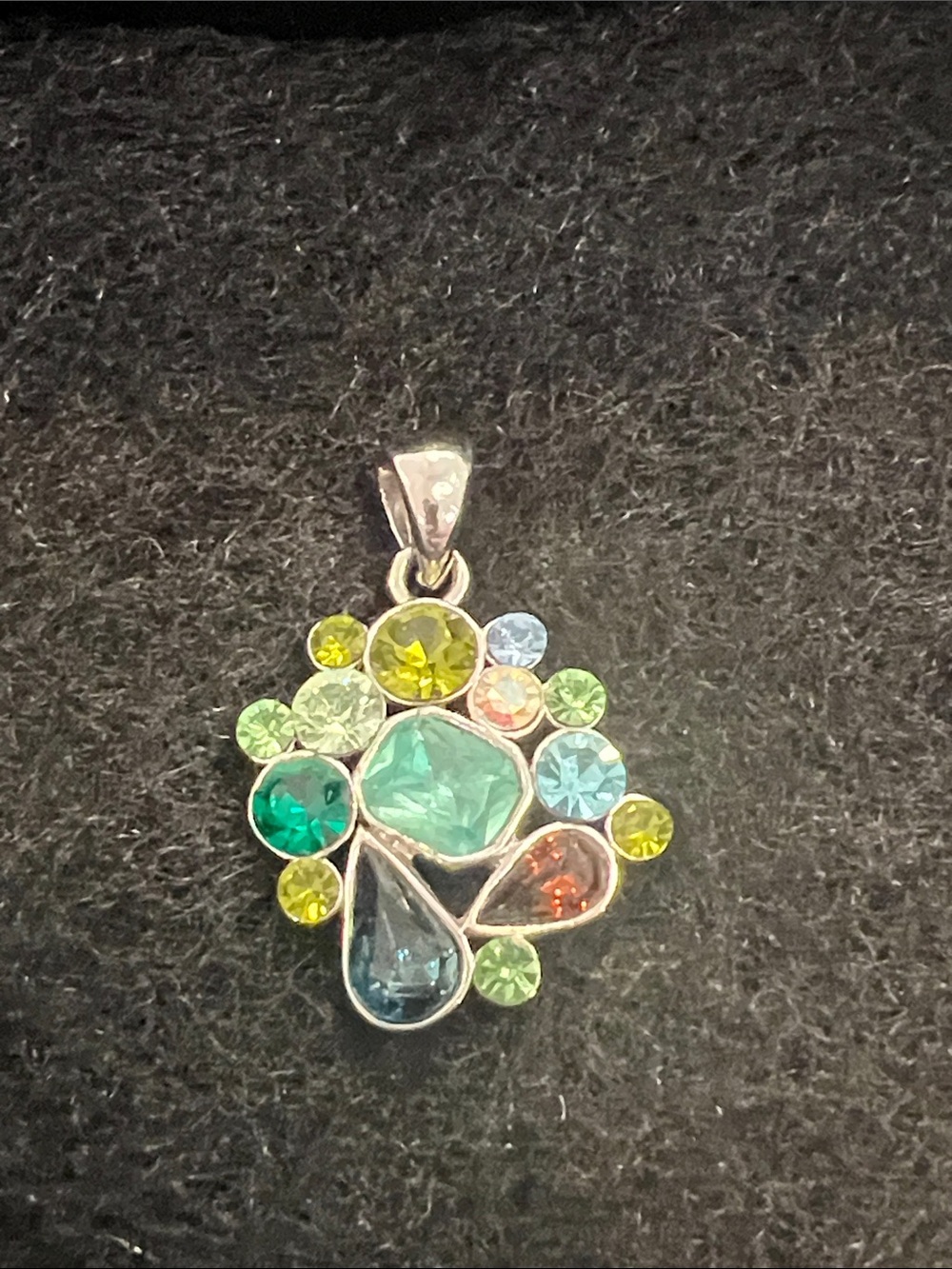 Lia Sophia Slide (Bundle or each)— Multi-Gem, Silver Pendant, Denim Oval - Picture 7 of 10